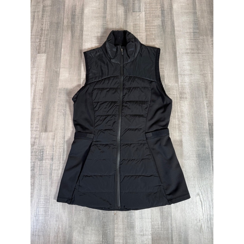 Lululemon Down For It All Vest Black Puffer Running Vest Outdoor Pockets Size 4